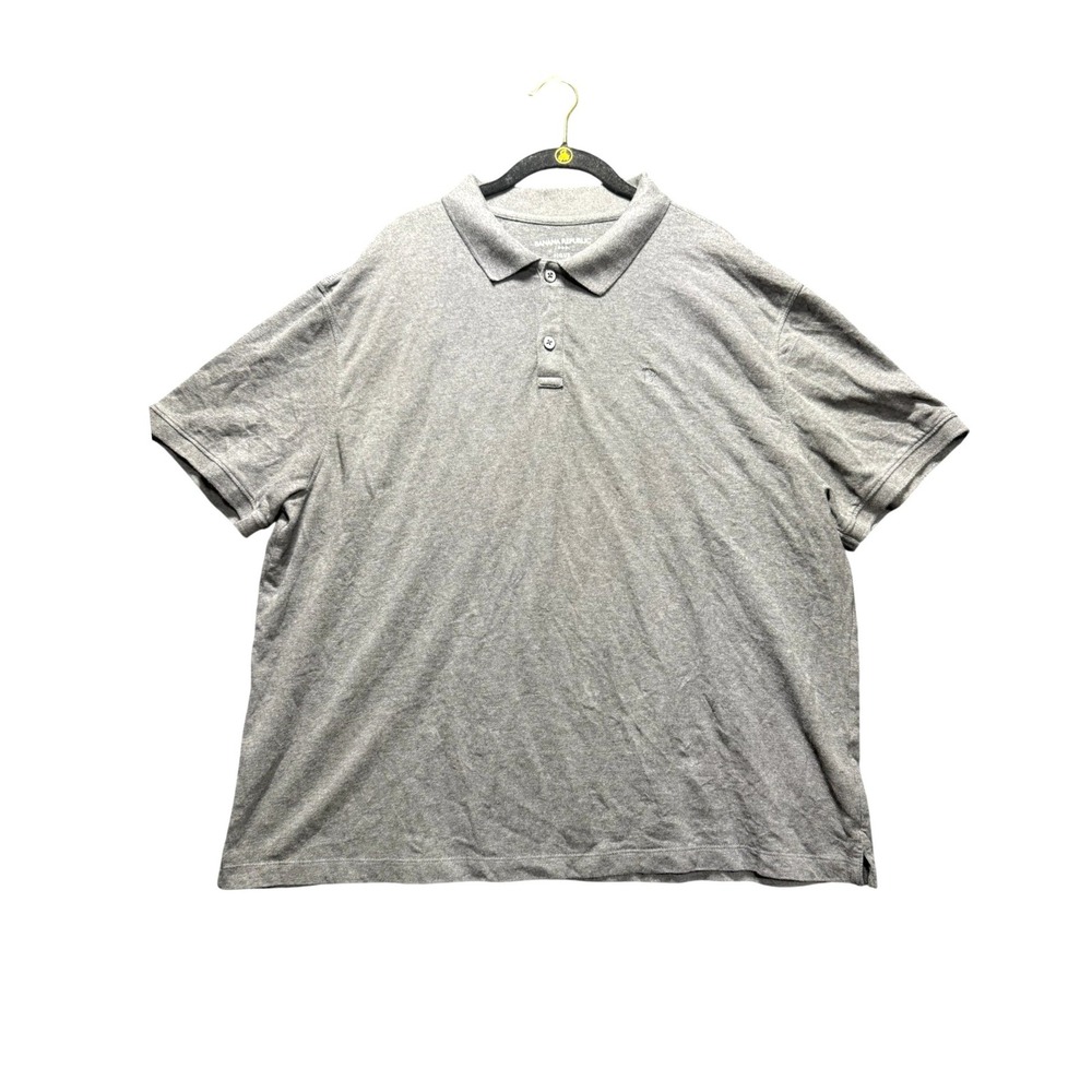 Banana Republic Polo Shirt Mens XXL Gray Pique Short Sleeve Classic Logo